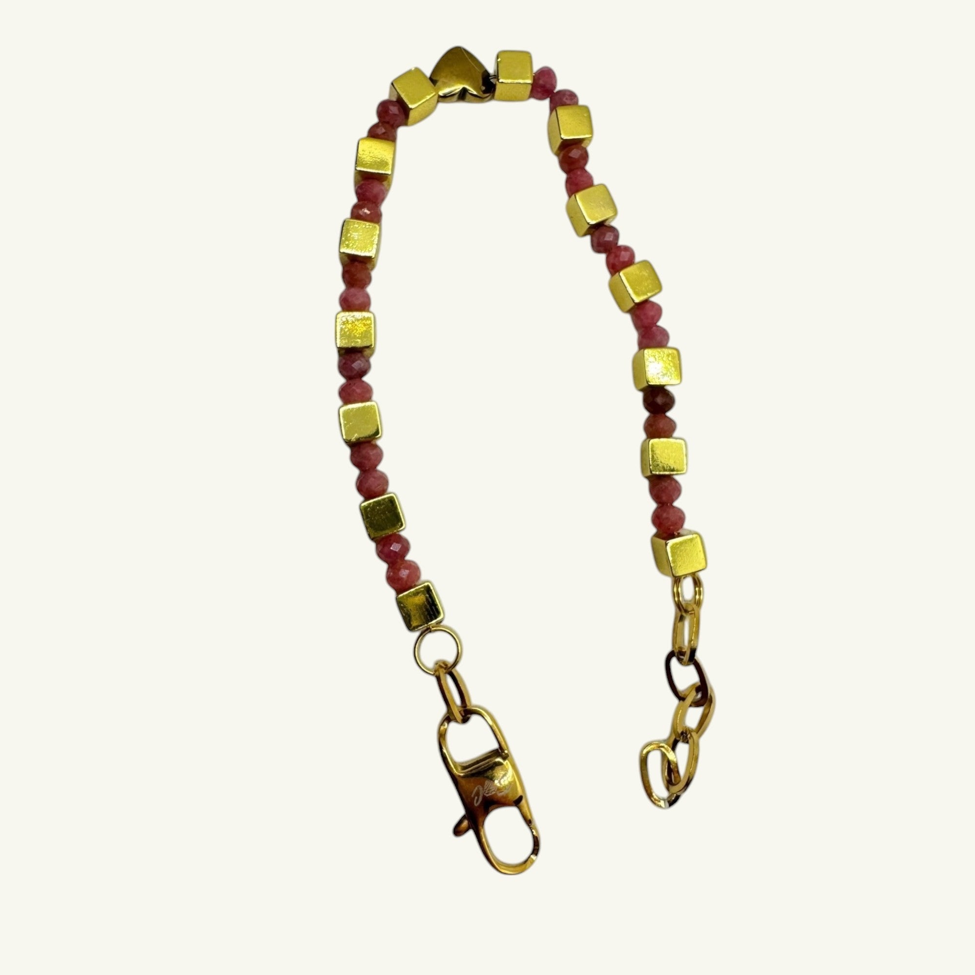 Bracciale rodocrosite sfaccetato Sharifa Crystals